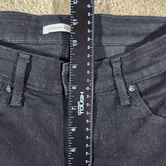 Levis Jeans Womens 6M Black Denim Mid Rise Skinny Grunge Dark Wash 90s Biker - Picture 10 of 12